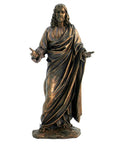 Jesus Statue Open Arms, Bronze Resin 30cm Religious Decor, Made in Italy