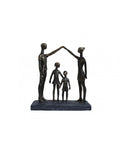 Family Roof Sculpture, Bronze Resin, Parents & Children, Italian Decor