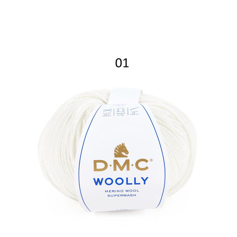 DMC Woolly 100% Merino Wool Yarn 50g 125m Superwash Soft Color 001