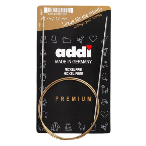 Addi 2mm 80cm Circular Knitting Needles, Smooth Metal Tips, German Made