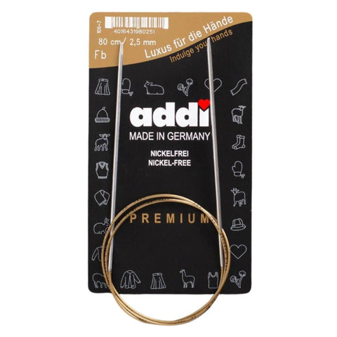 Addi 2.5mm Circular Knitting Needles 80cm Cable, Nickel-Free Metal