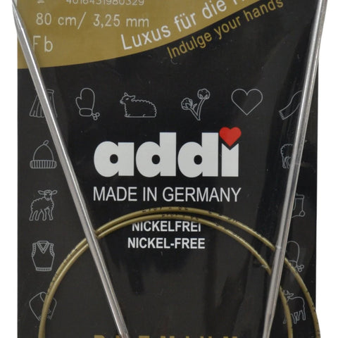Addi 80cm Circular Knitting Needles 3.25mm Smooth Metal Tips German Quality