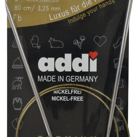Addi 80cm Circular Knitting Needles 3.25mm Smooth Metal Tips German Quality