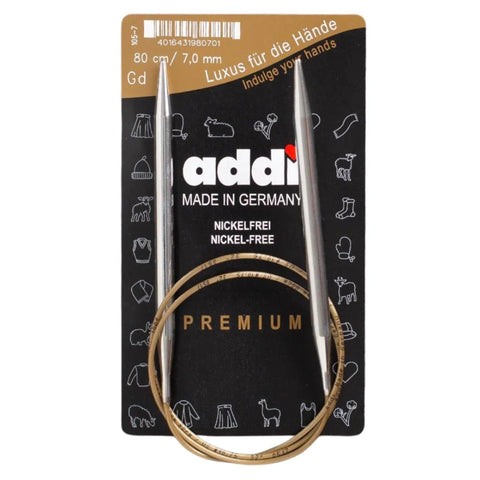 Addi Circular Knitting Needles 7mm x 80cm Nickel-Free Smooth Metal Tips