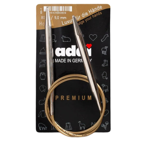 Addi Circular Knitting Needles 80cm Cable 9mm Nickel-Free Smooth Aluminum Tips