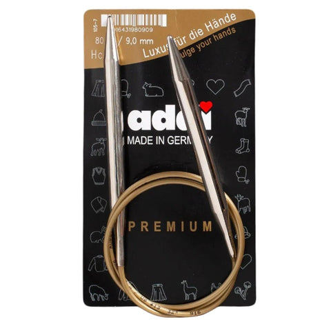 Addi Circular Knitting Needles 80cm Cable 9mm Nickel-Free Smooth Aluminum Tips