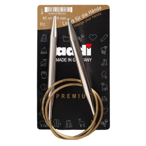 Addi Circular Knitting Needles 10mm 80cm Cable Smooth Metal Tips