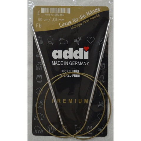 Addi Circular Knitting Needles 80cm Cable 3.5mm Smooth Metal Tips