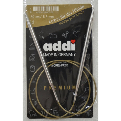 Addi 5.5mm 80cm Circular Knitting Needles, Smooth Metal Tips, Premium Quality