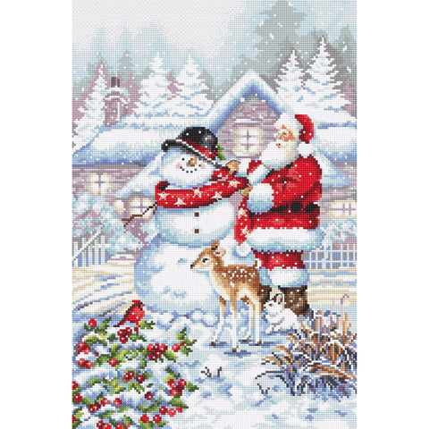 Snowman and Santa Cross Stitch Kit, LetiStitch