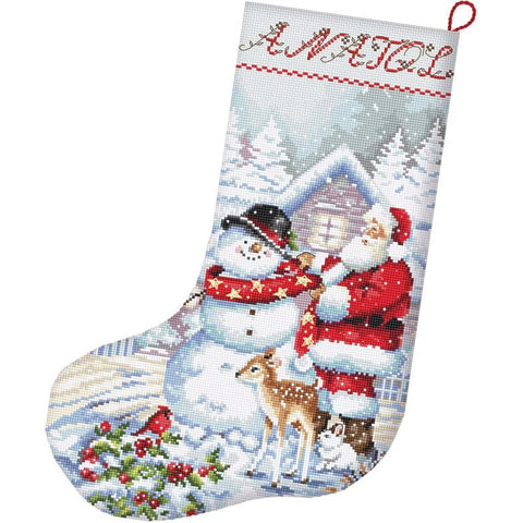 Snowman and Santa Stocking Cross Stitch Kit, LetiStitch
