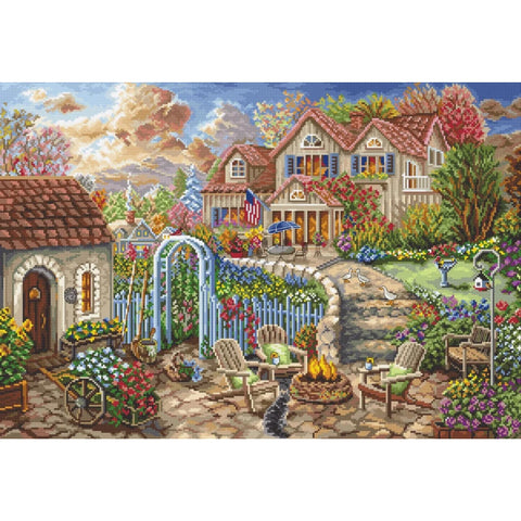 Cross Stitch Kit Backyard Retreat, LetiStitch