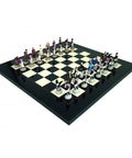 American Revolution: Pewter Chess Men with Briar Erable Wood Chess Board