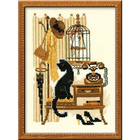 Cat with Telephone Cross Stitch Kit RIOLIS 860