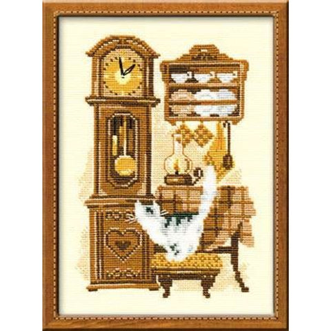Cat With Clock - Cross Stitch Kit from RIOLIS Ref. no.:858