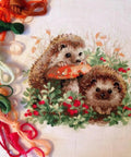 Hedgehogs in Lingonberries - Cross Stitch Kit from RIOLIS Ref. no.:1469