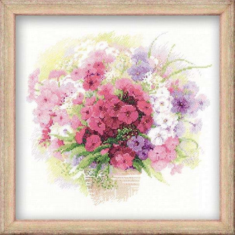 Watercolour Phlox Cross Stitch Kit RIOLIS 1069