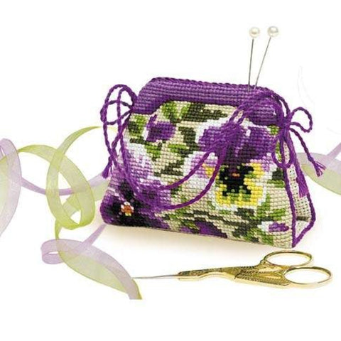 Pansy Pincushion Cross Stitch Kit RIOLIS 1039