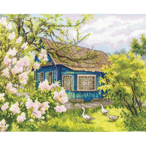 Cross Stitch Kit Lilacs by the House, Andriana