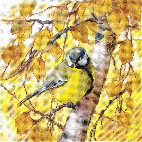 Cross Stitch Embroidery Kit with Tit Bird Design, Andriana