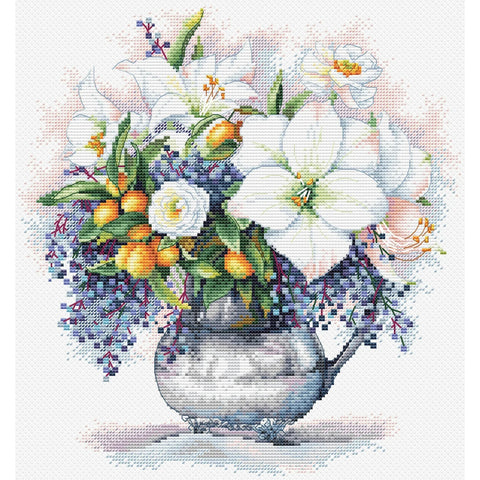 Cross Stitch Embroidery Kit with Floral Design, Andriana