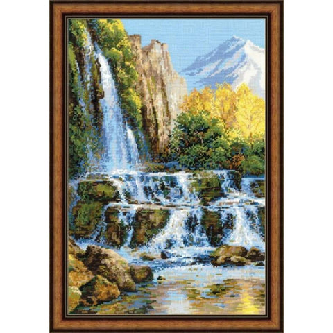 Landscape with Waterfall Cross Stitch Kit RIOLIS 1194