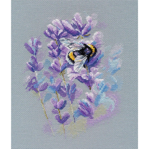 Cross Stitch Kit Bumblebee on Lavender Flowers, Oven