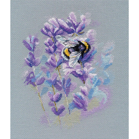 Cross Stitch Kit Bumblebee on Lavender Flowers, Oven