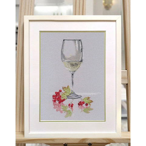 Cross Stitch Kit Sparkling Wine Glass Design, Oven