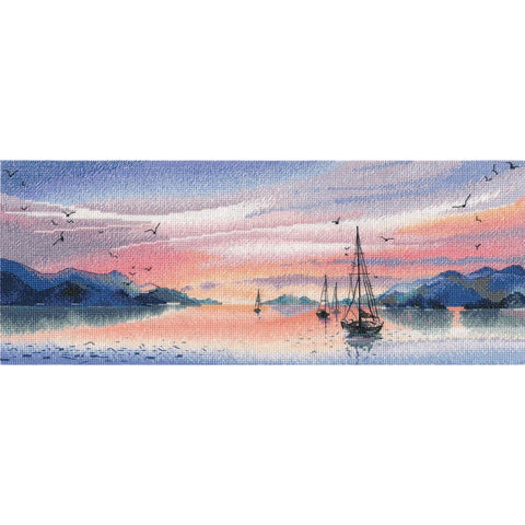 Cross Stitch Kit Pink Evening Landscape, Oven