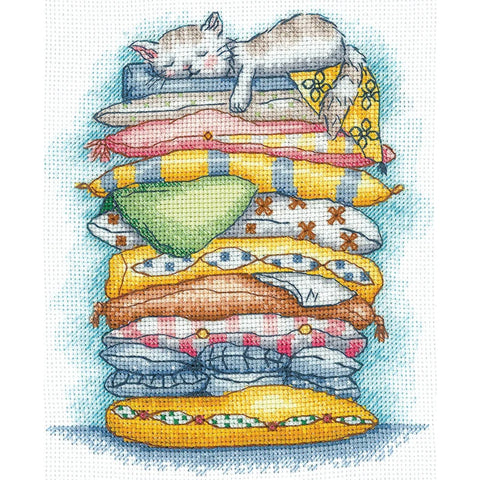 Cross Stitch Kit Resting Cat Design, Andriana