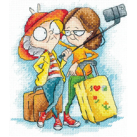 Cross Stitch Kit Traveling Grandmothers, Andriana