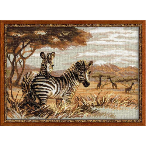 Zebras in the Savannah Cross Stitch Kit RIOLIS 1143