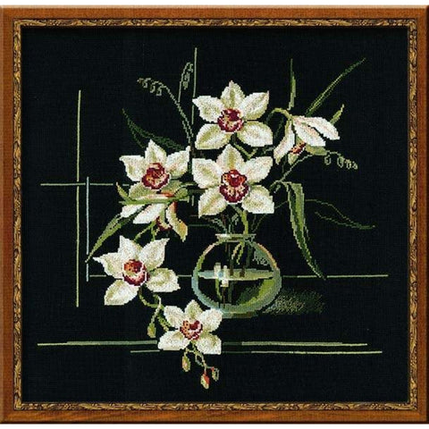 White Orchid Cross Stitch Kit RIOLIS 941