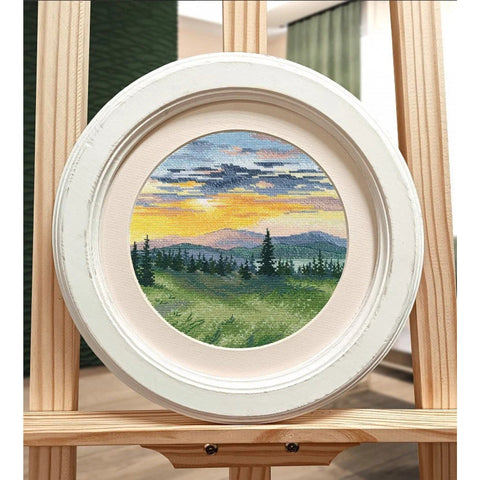Mountain Sunset Canvas Wall Art, Oven