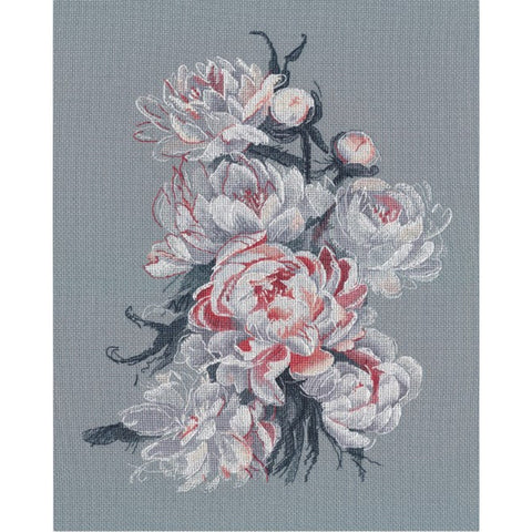 Cross Stitch Kit with Lace Peony Design, Oven
