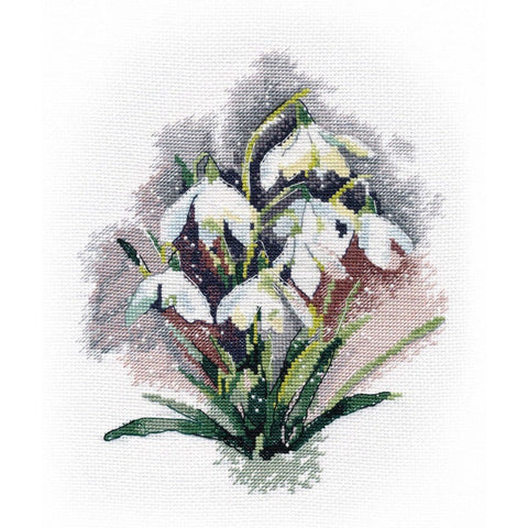 Cross Stitch Embroidery Kit Snowdrops, Oven