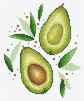 Cross Stitch Kit with Water-Soluble Canvas, Avocado Design, MP Studia