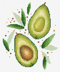 Cross Stitch Kit with Water-Soluble Canvas, Avocado Design, MP Studia