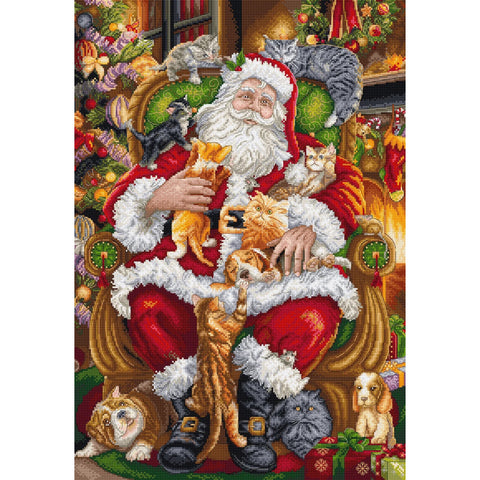 Cross Stitch Embroidery Kit, Festive Animal Paws and Presents, Letistitch