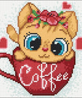 Coffee Cat 20x20 Diamond Painting Set CS2707