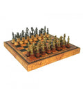 FLORENTINE STYLE Chess SET made from Metal and Wood with Leatherette chessboard