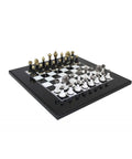 Super Glossy White & Black Lacquered Modern Wooden Chess Set
