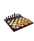 Hand Carved Wooden Chess Pieces with Real Wood Chessboard