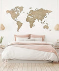 Wall Decoration: Wooden Map Multilevel Natural XL