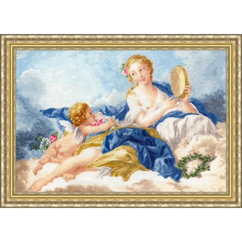 Cross Stitch Embroidery Kit Muse Terpsichore, 56 Madeira Colors, Zweigart Aida 18 Count, 38.4 × 55.8 cm, Zolotoe Runo