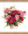 Peonies in a Vase - Cross Stitch Kit from RIOLIS Ref. no.:1259