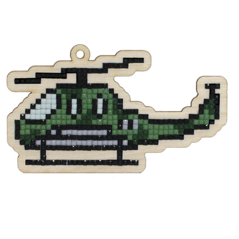 Wooden Diamond Painting Helicopter Kit