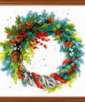 Wreath with Blue Spruce - Cross Stitch Kit from RIOLIS Ref. no.:1603