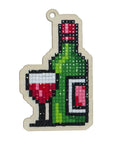 Wine Diamond Painting Kit on Wood, Wizardi Wood